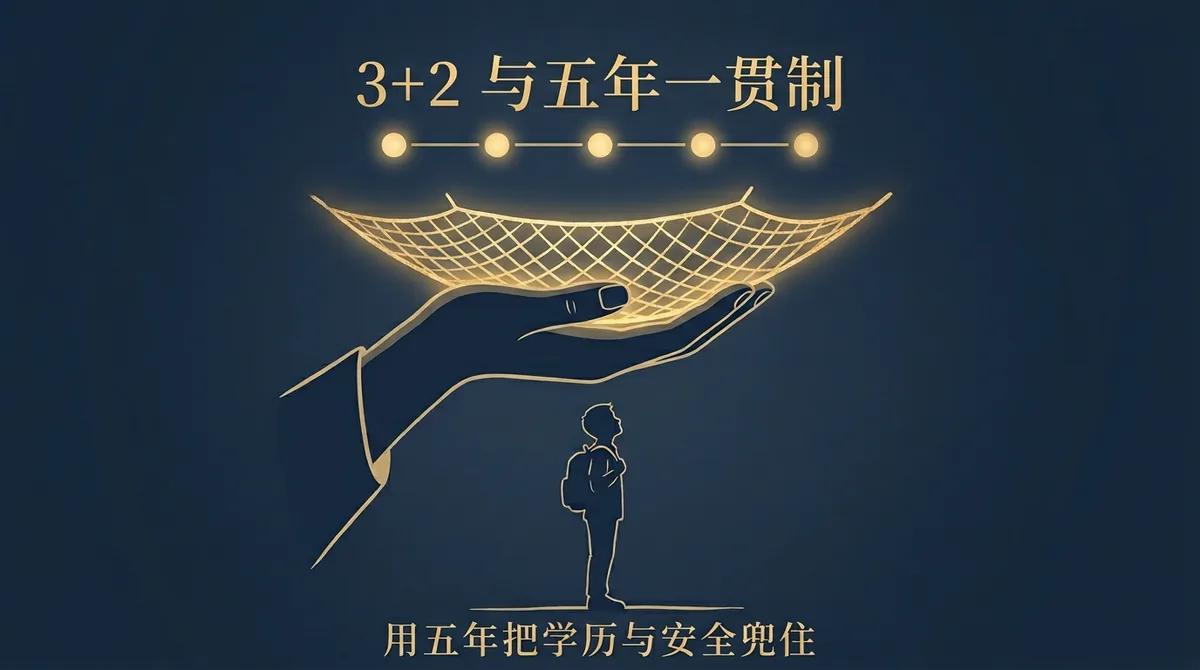 3+2 与五年一贯制的保底作用示意
